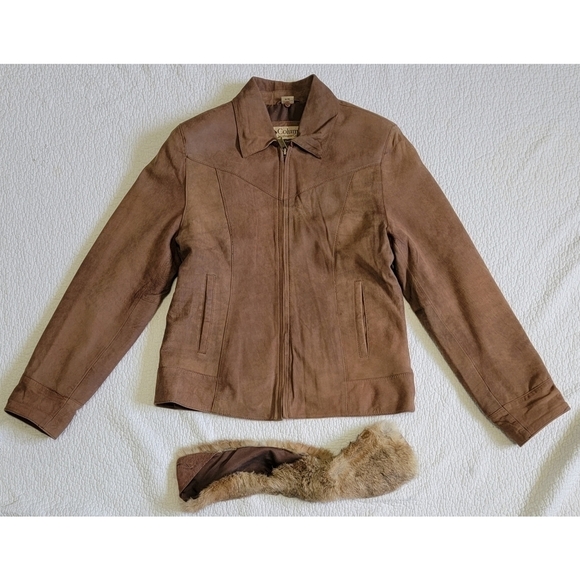 Columbia Suede Leather Jacket with removable fur. - Picture 4 of 7